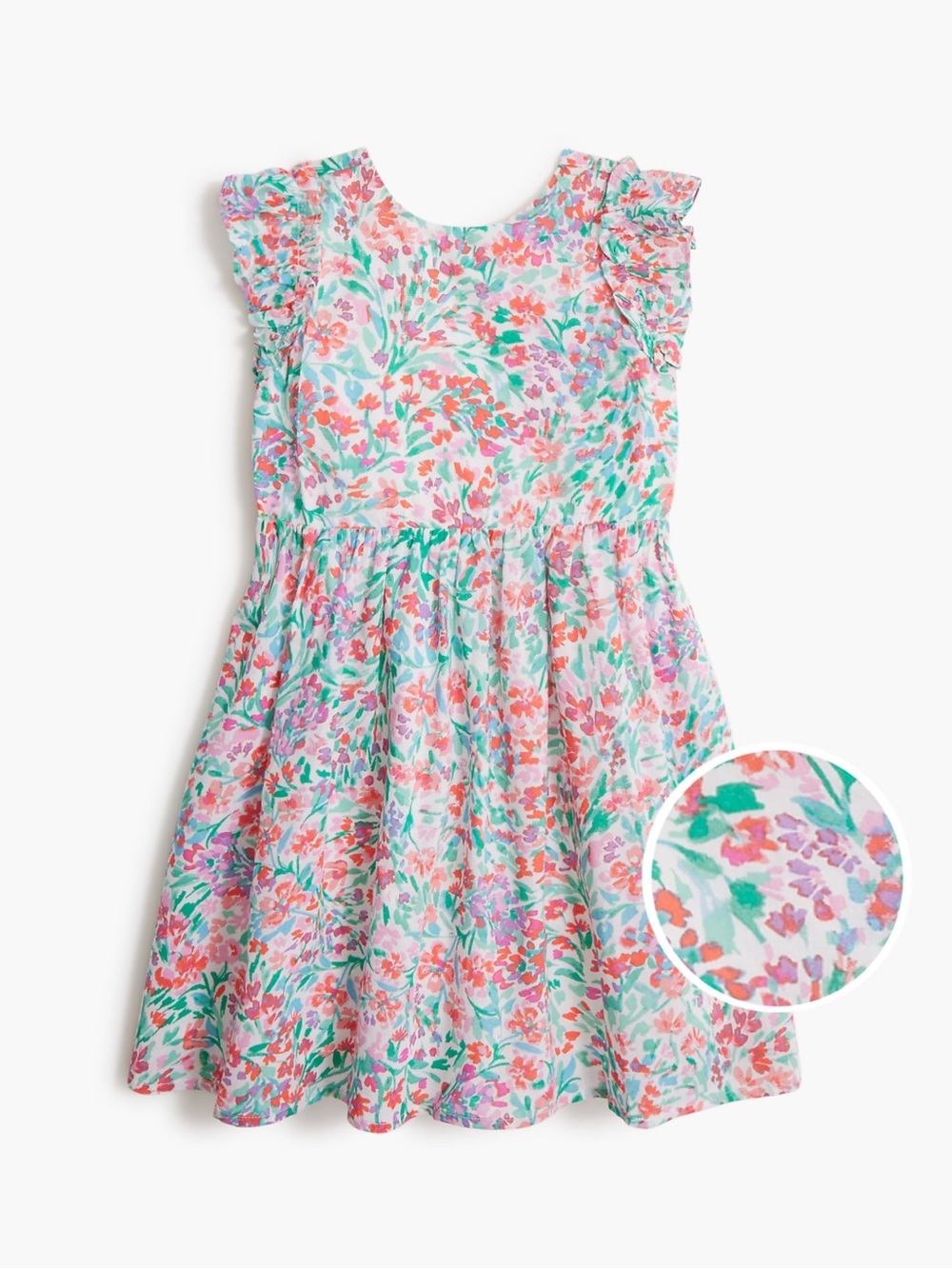 Crewcuts Floral Ruffle-Sleeve Dress